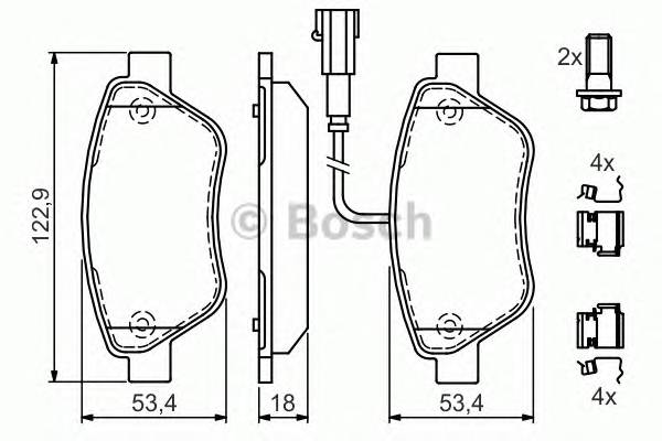 BOSCH 0 986 494 113 Комплект тормозных колодок,