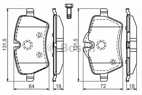 BOSCH 0 986 494 168 Комплект тормозных колодок,