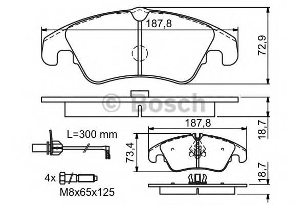 BOSCH 0 986 494 201 Комплект гальмівних колодок,