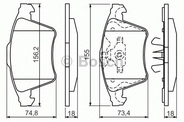 BOSCH 0 986 494 203 Комплект тормозных колодок,