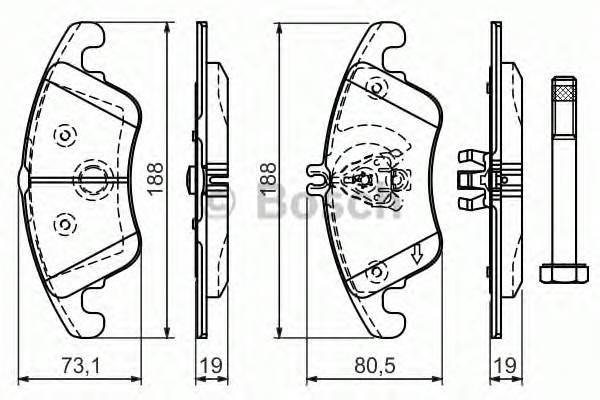 BOSCH 0 986 494 263 Комплект гальмівних колодок,