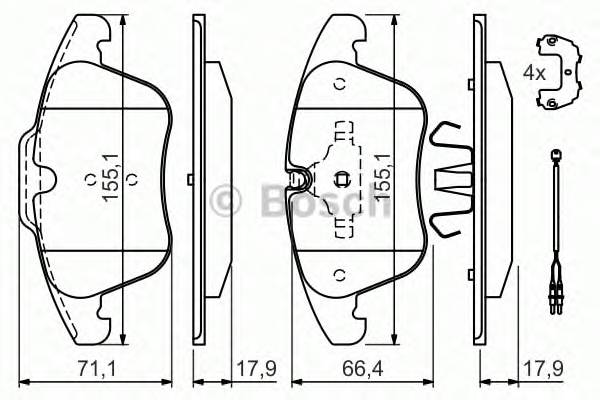 BOSCH 0 986 494 371 Комплект гальмівних колодок,