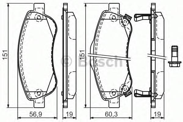 BOSCH 0 986 494 379 Комплект тормозных колодок,