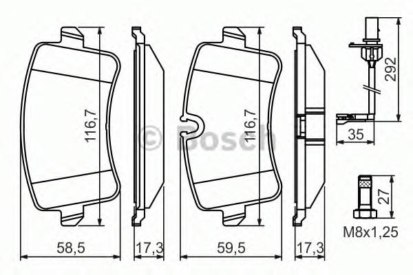 BOSCH 0 986 494 446 Комплект тормозных колодок,