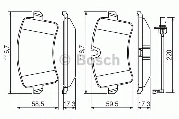 BOSCH 0 986 494 488 Комплект гальмівних колодок,