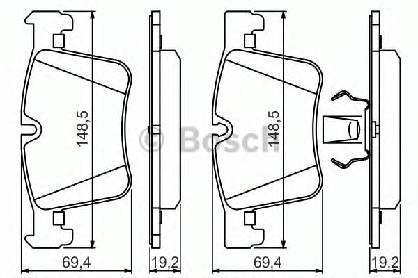 BOSCH 0 986 494 487 Комплект тормозных колодок,