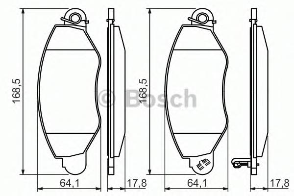 BOSCH 0 986 494 037 Комплект тормозных колодок,