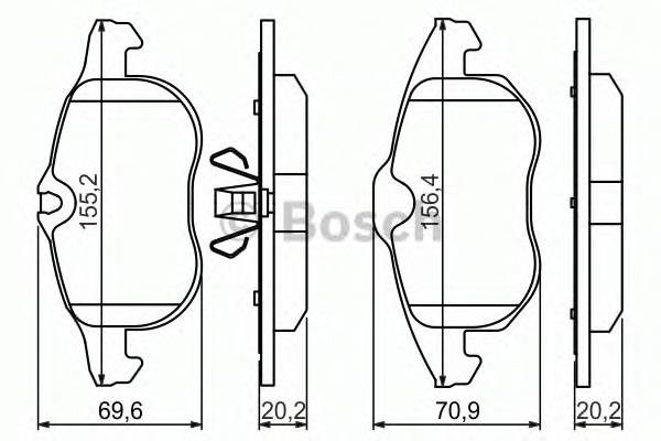 BOSCH 0 986 494 044 Комплект тормозных колодок,