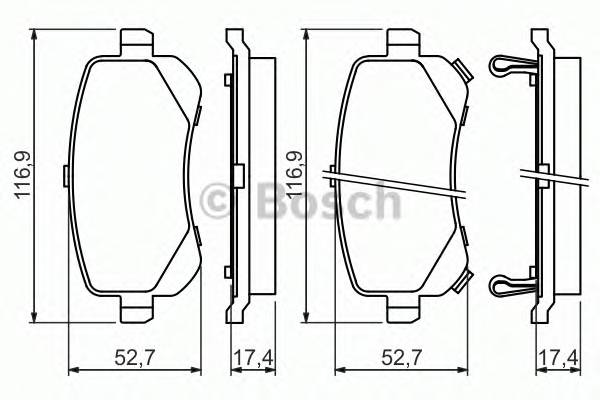 BOSCH 0 986 494 496 Комплект тормозных колодок,