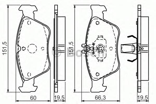 BOSCH 0 986 494 002 Комплект тормозных колодок,