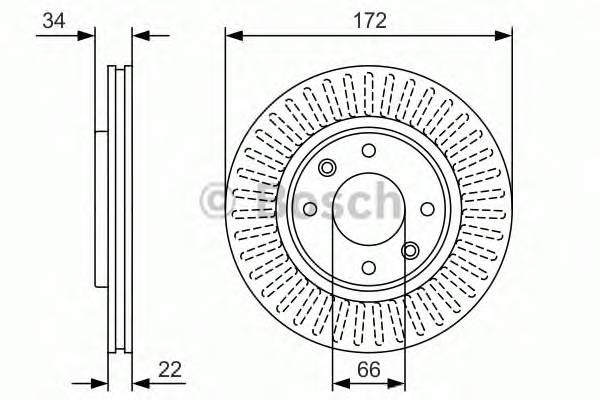 BOSCH 0986479R63 Тормозной диск Bosch