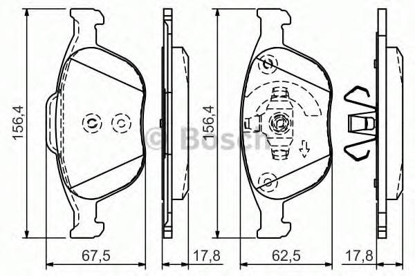 BOSCH 0986495066 Колодки гальмові дискові