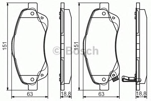 BOSCH 0986495083 Колодки гальмові дискові