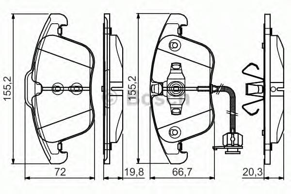 BOSCH 0 986 495 129 Комплект тормозных колодок,