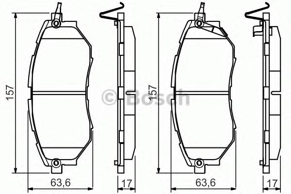 BOSCH 0 986 495 156 Комплект гальмівних колодок,