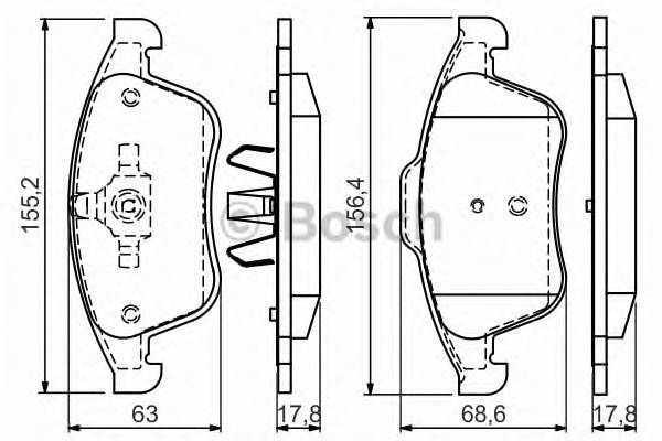 BOSCH 0 986 494 556 Комплект гальмівних колодок,