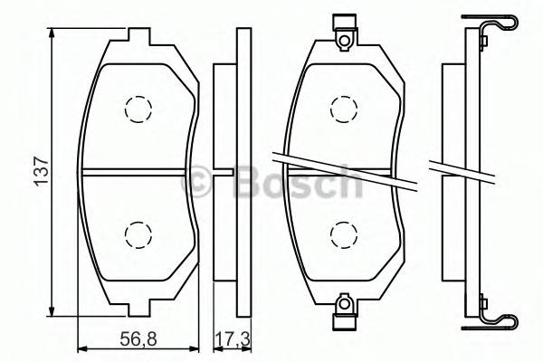 BOSCH 0 986 494 558 Комплект гальмівних колодок,