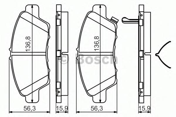 BOSCH 0 986 494 562 Комплект тормозных колодок,