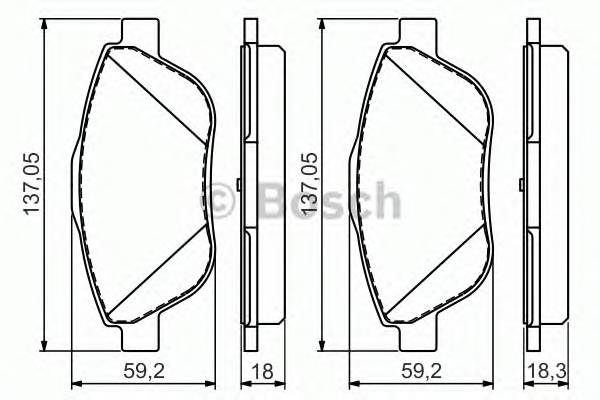 BOSCH 0 986 494 564 Комплект тормозных колодок,