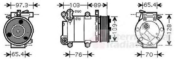 VAN WEZEL 1800K391 Компрессор, кондиционер