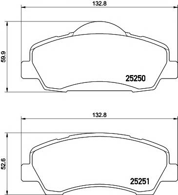 TEXTAR 2525001 Комплект гальмівних колодок,