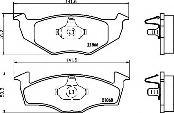 HELLA 8DB 355 007-891 Комплект гальмівних колодок,