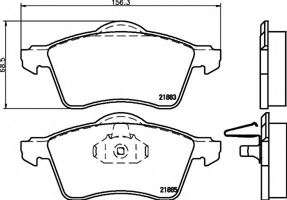 HELLA 8DB 355 008-011 Комплект тормозных колодок,