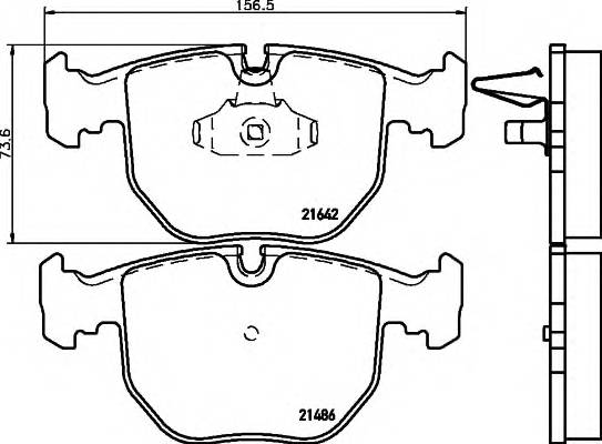 HELLA 8DB 355 008-281 Комплект гальмівних колодок,