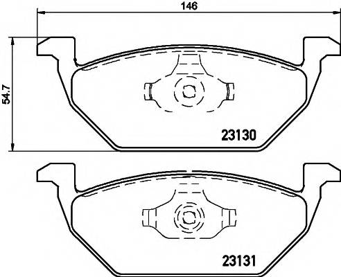 HELLA 8DB 355 008-591 Комплект тормозных колодок,