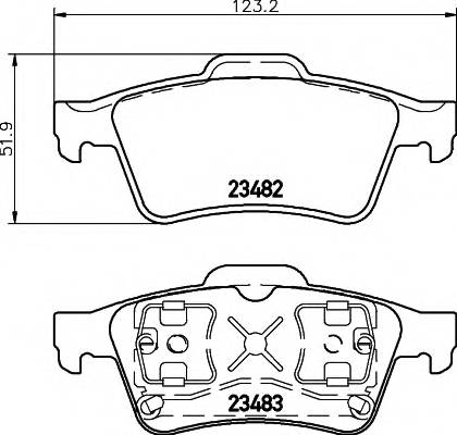 HELLA 8DB 355 009-121 Комплект тормозных колодок,