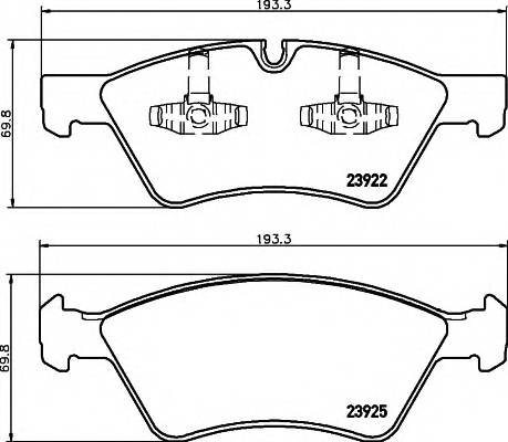 HELLA 8DB 355 012-011 Комплект гальмівних колодок,