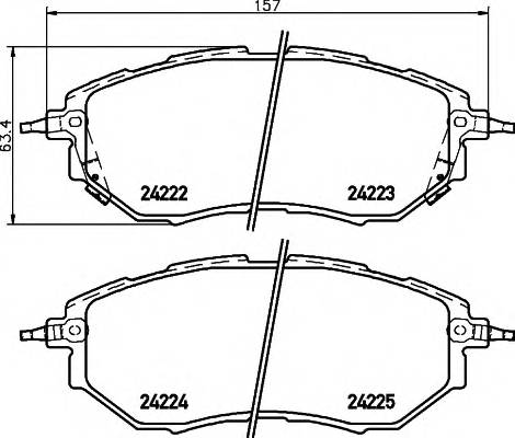 HELLA 8DB 355 012-031 Комплект тормозных колодок,