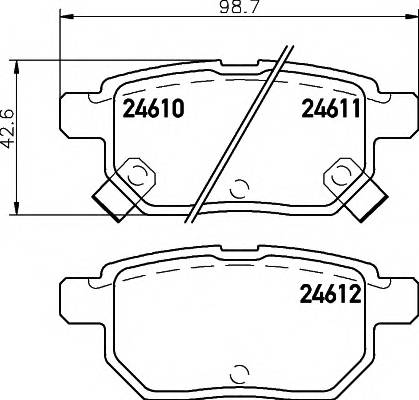 HELLA 8DB 355 013-581 Комплект тормозных колодок,