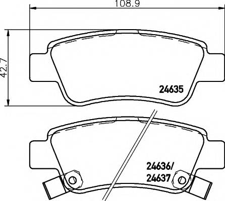 HELLA 8DB 355 013-591 Комплект тормозных колодок,