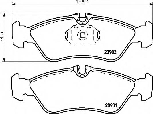 HELLA 8DB 355 014-401 Комплект тормозных колодок,