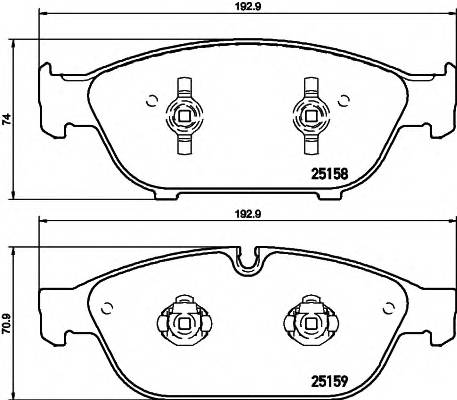 HELLA 8DB 355 016-031 Комплект тормозных колодок,