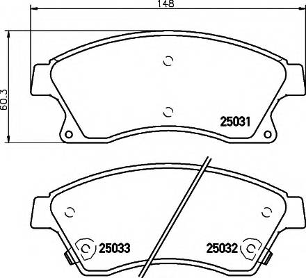 HELLA 8DB 355 015-231 Комплект гальмівних колодок,