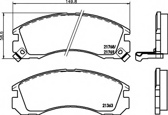 HELLA 8DB 355 016-531 Комплект гальмівних колодок,