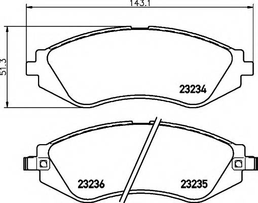 HELLA 8DB 355 017-141 Комплект гальмівних колодок,