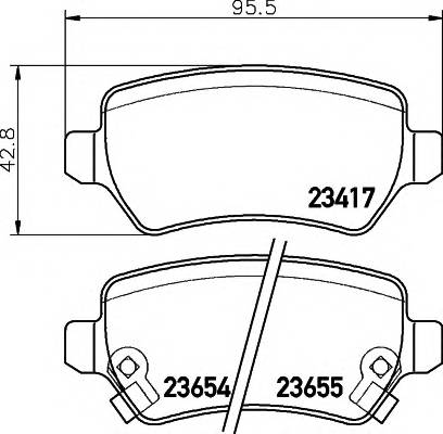 HELLA 8DB 355 018-781 Комплект гальмівних колодок,