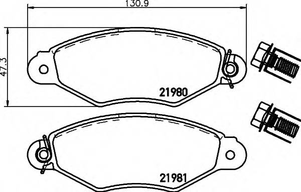 HELLA 8DB 355 019-311 Комплект тормозных колодок,