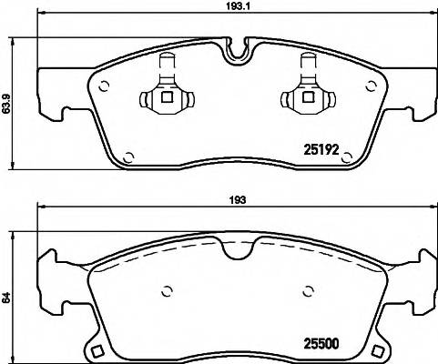 HELLA 8DB 355 019-821 Комплект тормозных колодок,