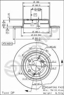 BREMBO 08.5580.11 Тормозной диск