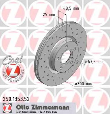 ZIMMERMANN 250.1353.52 Гальмівний диск