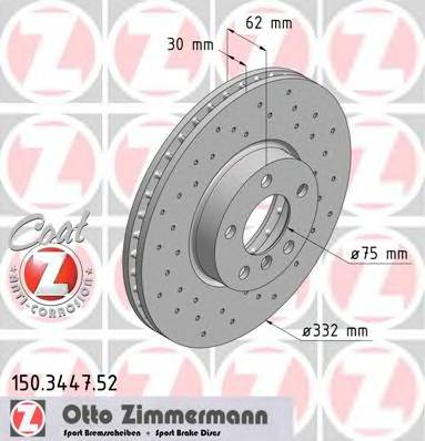 ZIMMERMANN 150.3447.52 Гальмівний диск