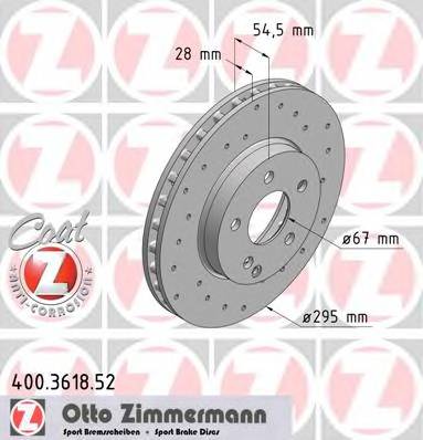 ZIMMERMANN 400.3618.52 Тормозной диск