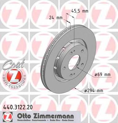 ZIMMERMANN 440.3122.20 Гальмівний диск