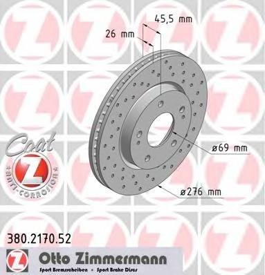 ZIMMERMANN 380.2170.52 Тормозной диск