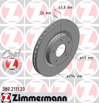 ZIMMERMANN 380.2111.20 Гальмівний диск