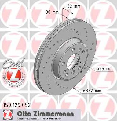 ZIMMERMANN 150.1297.52 Тормозной диск